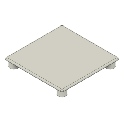 MODULAR SOLUTIONS POLYAMIDE PART<br>END CAP 90MM X 90MM LIGHT GRAY